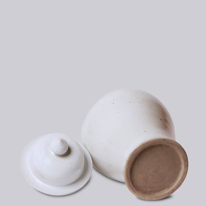 Cobalt Guild - Wholesale Decorative Jar - 21" Rustic Plain White Porcelain Temple Jar