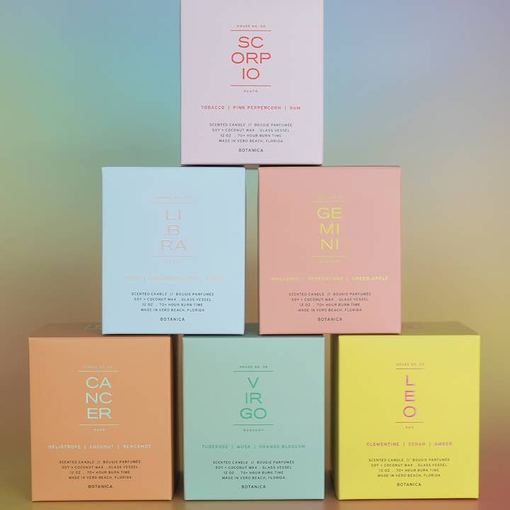 BOTANICA - Wholesale Jar/Filled Candle - Zodiac: Gemini Candle | 12oz.3