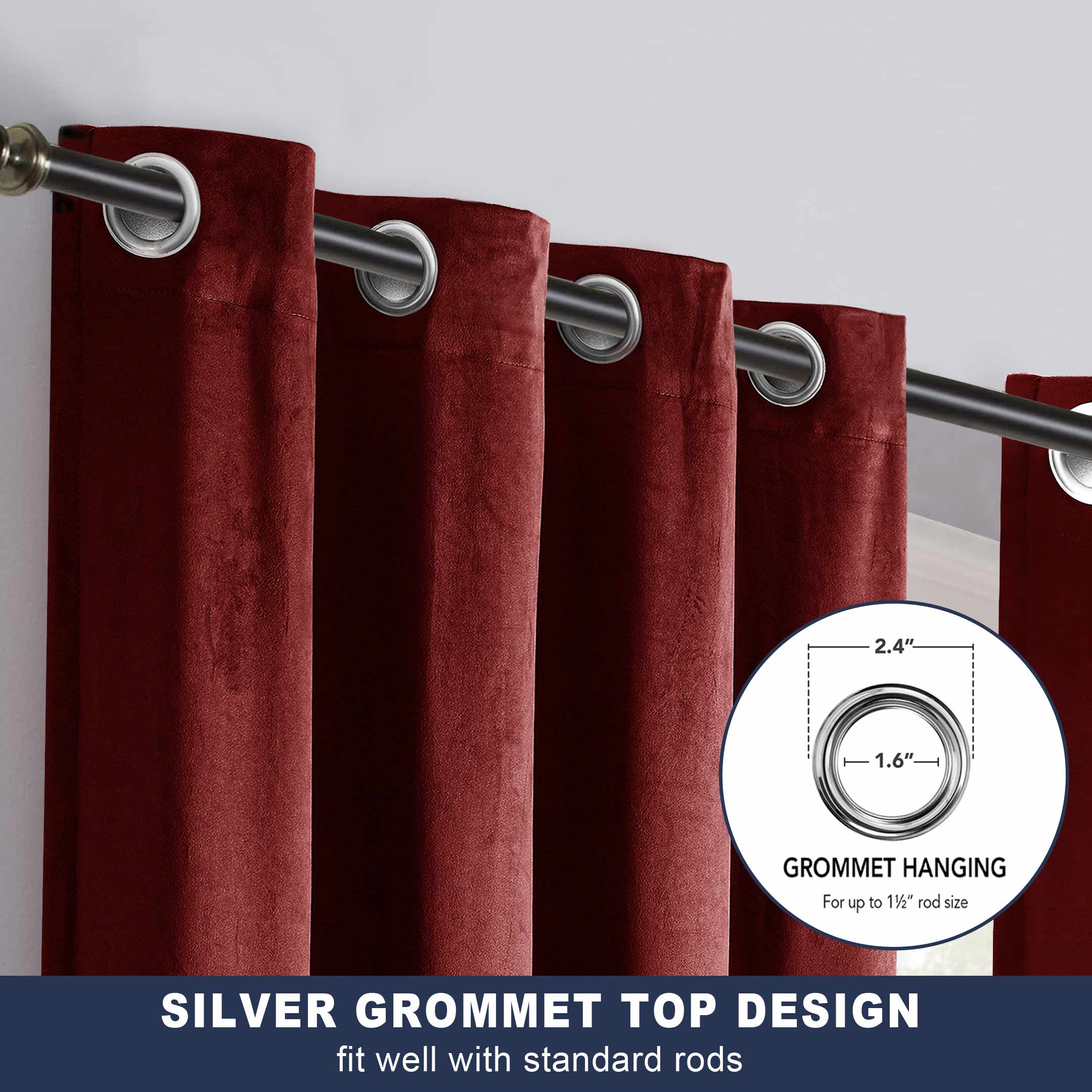 Cottonpassion_US - Vente Rideaux - rideaux de fenêtre en velours à isolation thermique à œillets et écharpe2