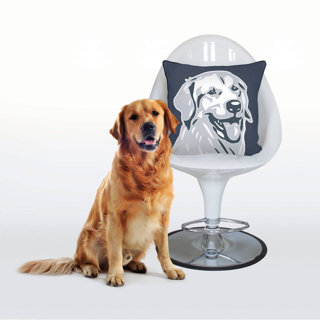 Naked Decor - Wholesale Throw/Decorative Pillow - Classic Golden Retriever Pillow Case3