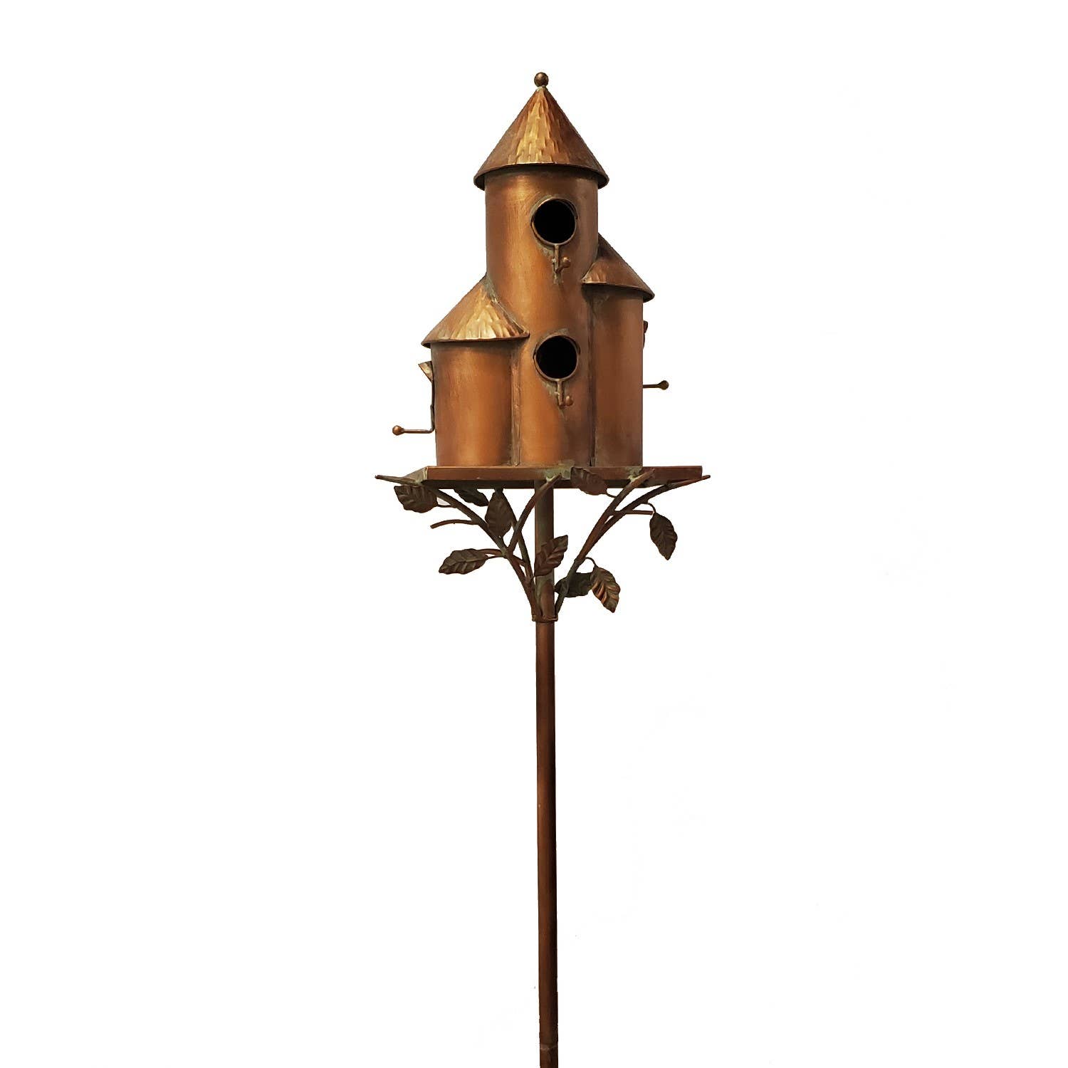 Zaer Ltd. International - Wholesale Bird House - Tall Cylinder Triple Birdhouse Stake- 2 Color Options7