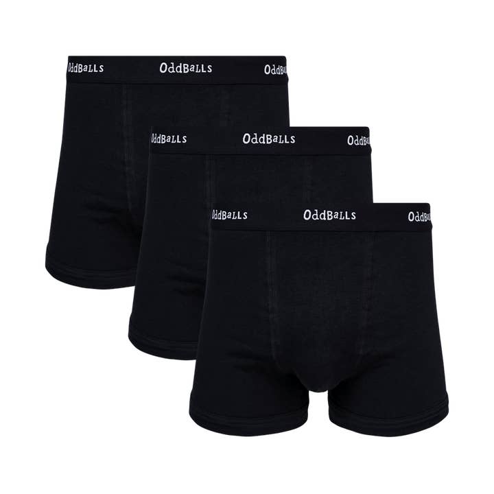 Classic Black Bundle - Mens Boxer Shorts 3 Pack Bundle for wholesale by OddBalls