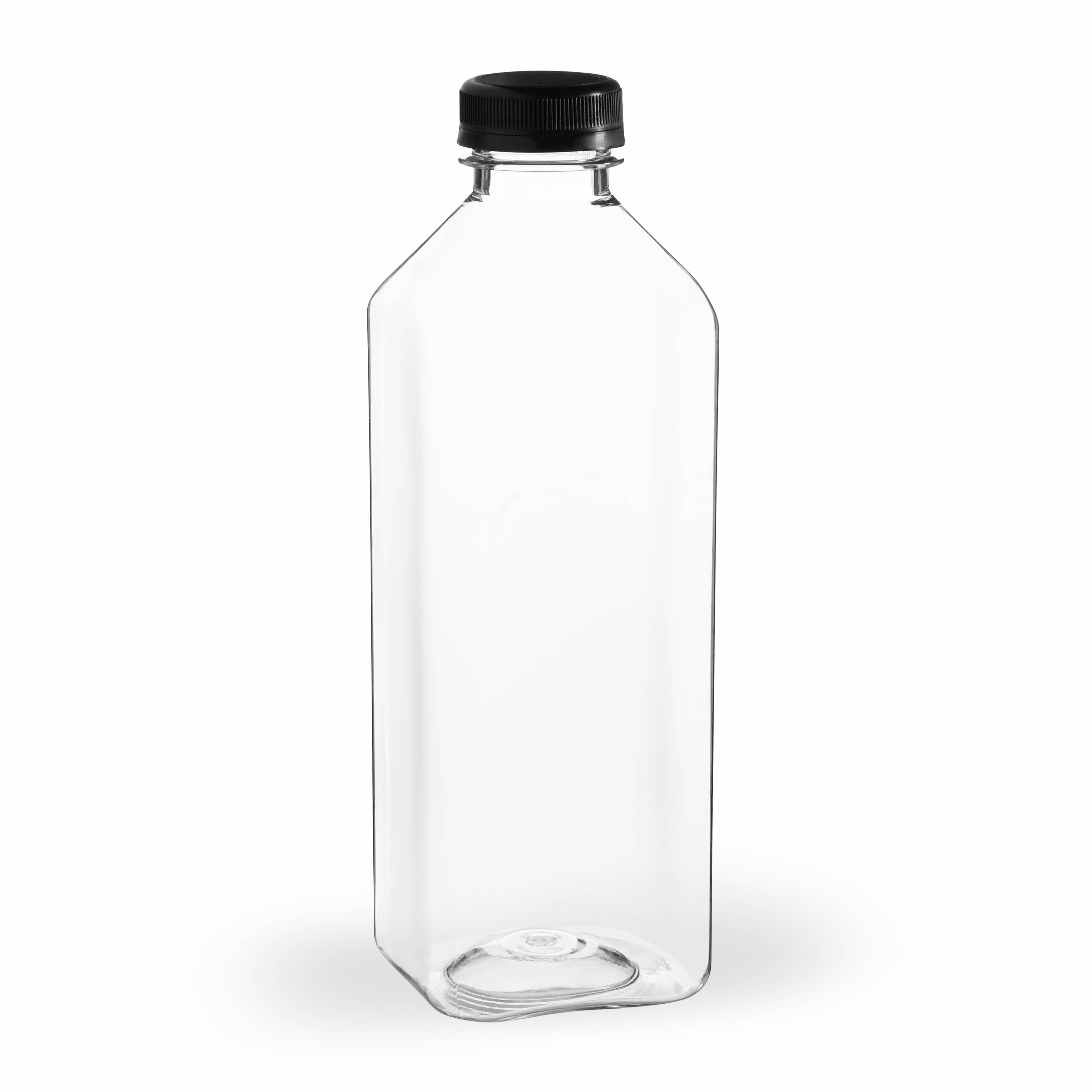 Hammont - Wholesale Food Storage Container - Clear Bottles PET SQUARE with black lid (24 pack!)5