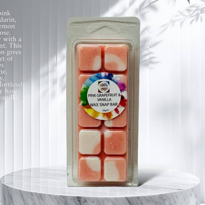 Pink Grapefruit & Vanilla Wax Snap Bar for wholesale by Scent and Colour Boutique
