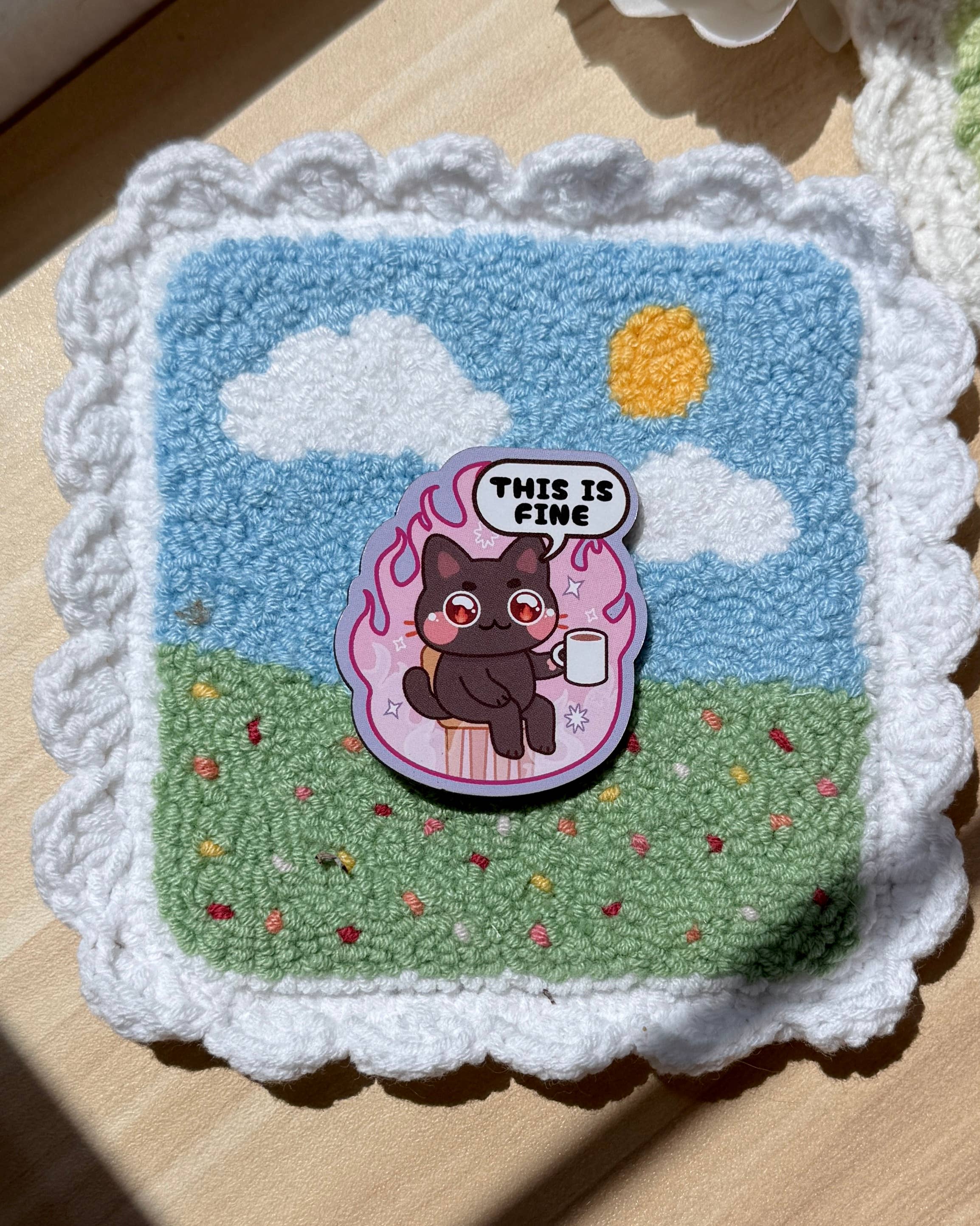 Starry Paw Shop – wholesale Lapel pin/button – Wood Pin: This is Fine Cats 40 Cat Colors | 2" + Locking Pin1