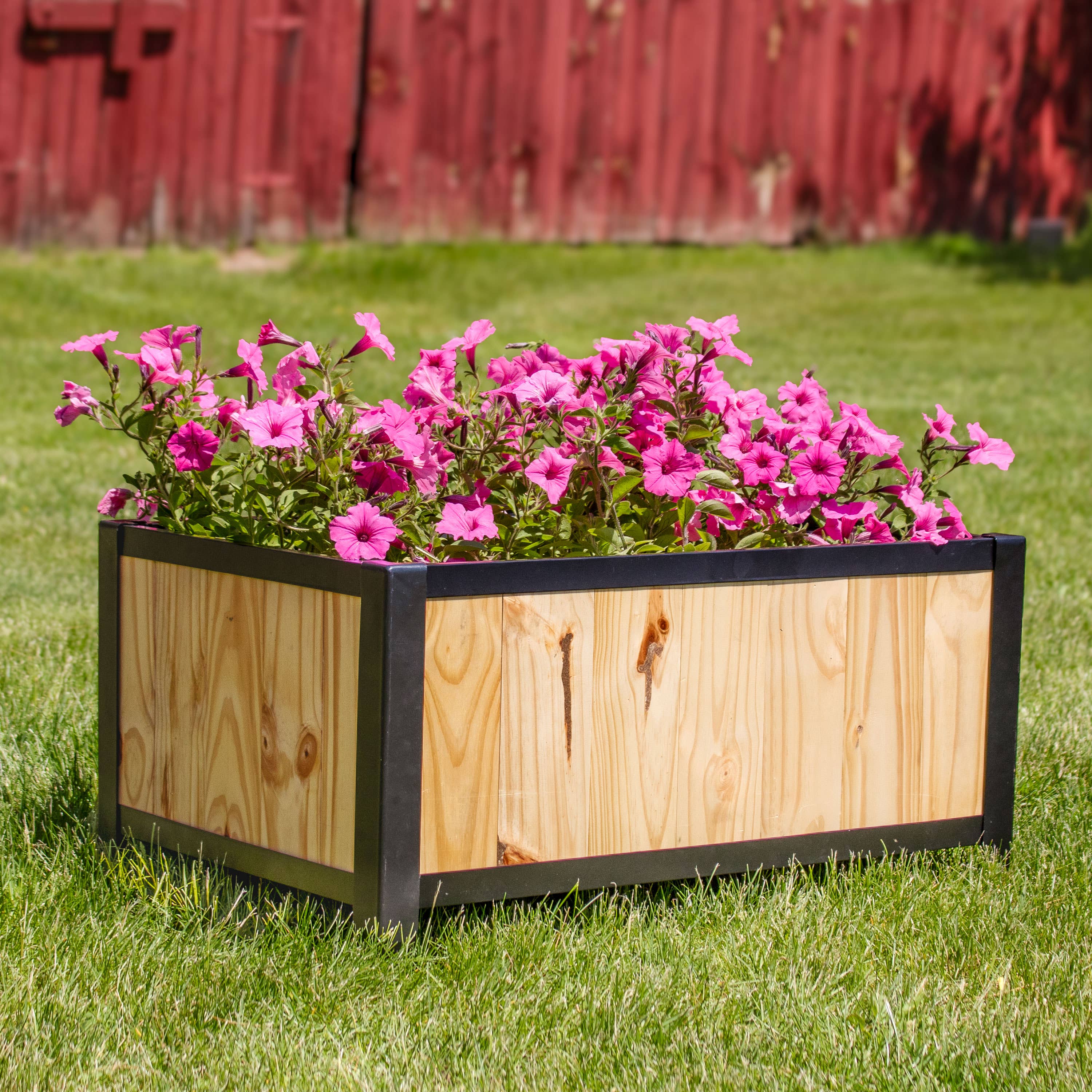 Sunnydaze Decor - Wholesale Planter Box - Acacia Planter Box with Planter Bag - 15.5" H - Natural0