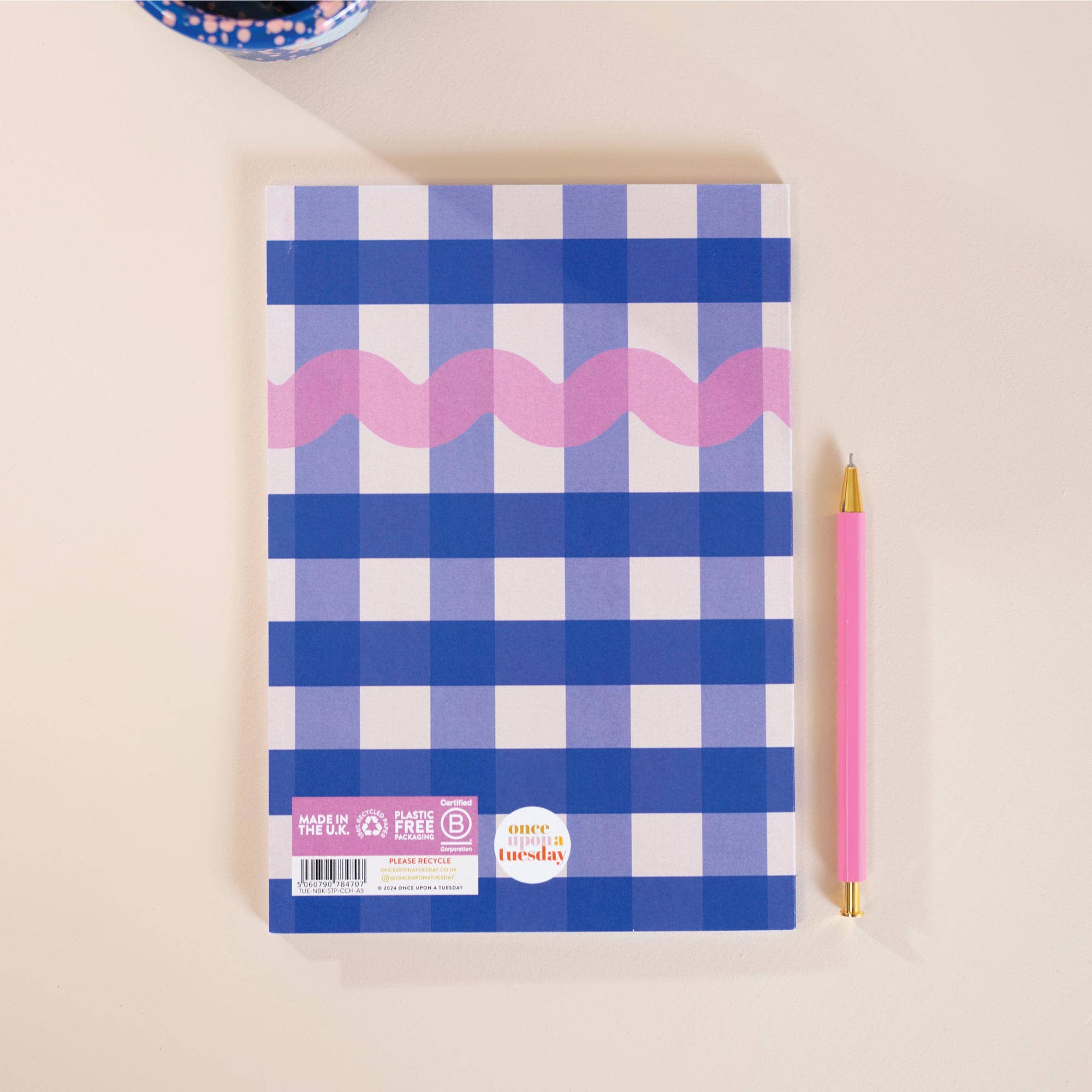 Good Tuesday (Once Upon a Tuesday) - Wholesale Notebook - A5 Cobalt Check Notebook2