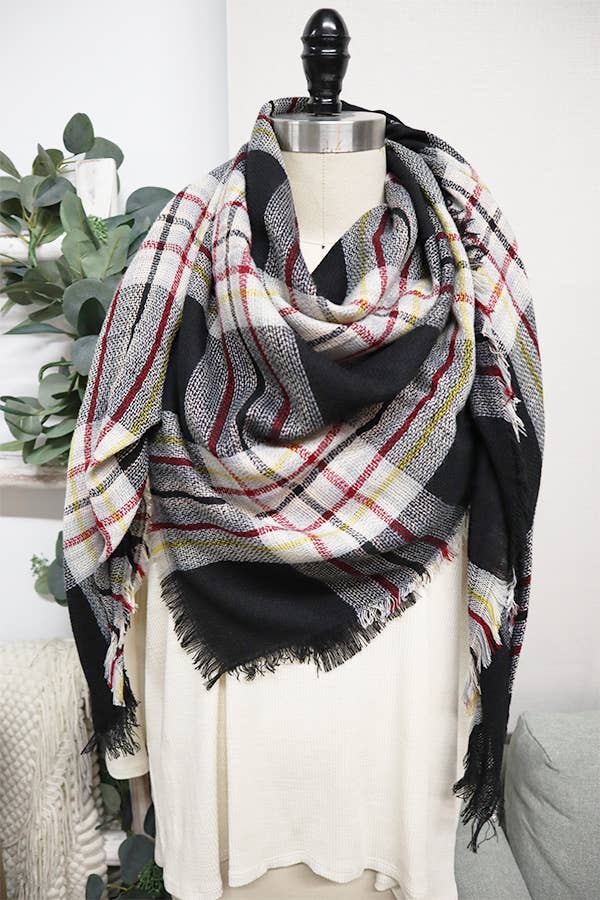 Plaid Oversized Blanket Scarves for wholesale on Faire2
