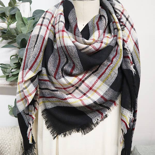 Plaid Oversized Blanket Scarves for wholesale on Faire2