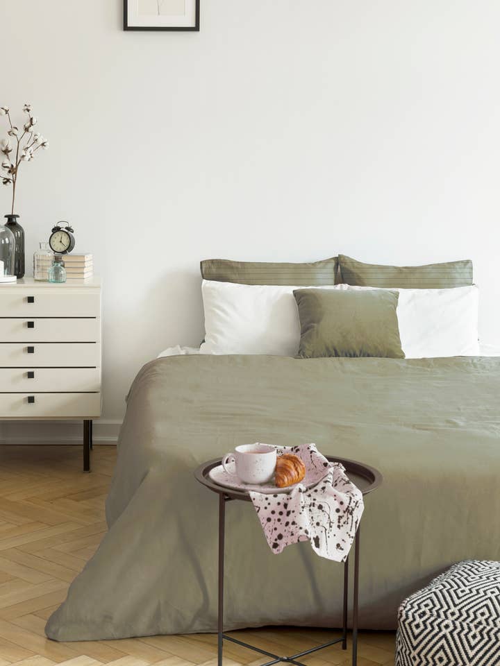 Jersey katoenen dekbedovertrek - Basic kaki beddengoed voor wholesale door SISOMDOS