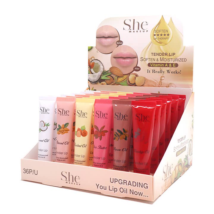 PINEAPPLE Beauty - Wholesale Lip Gloss - Makeup She LG08 Tender Lip Therapy Gloss - 36pc
