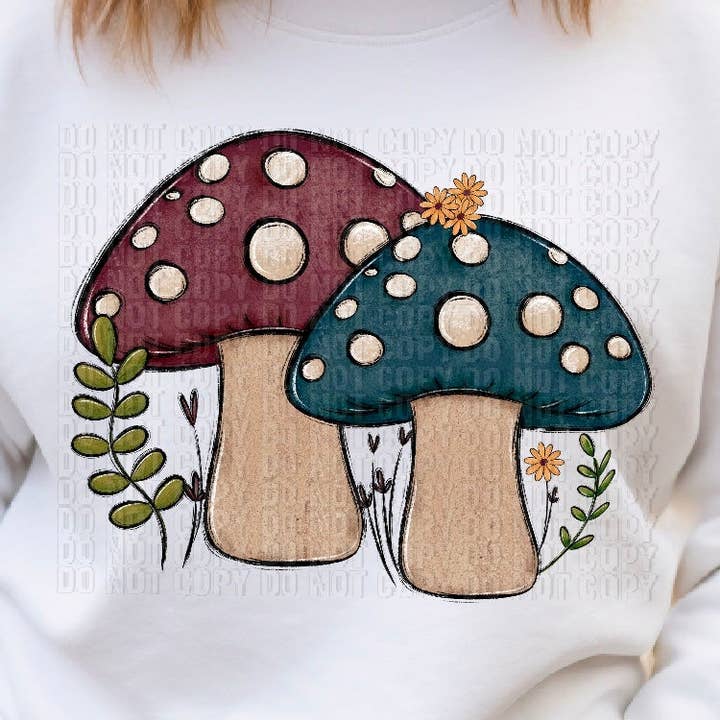 Mushrooms DTF Transfer for wholesale by K and M Designs