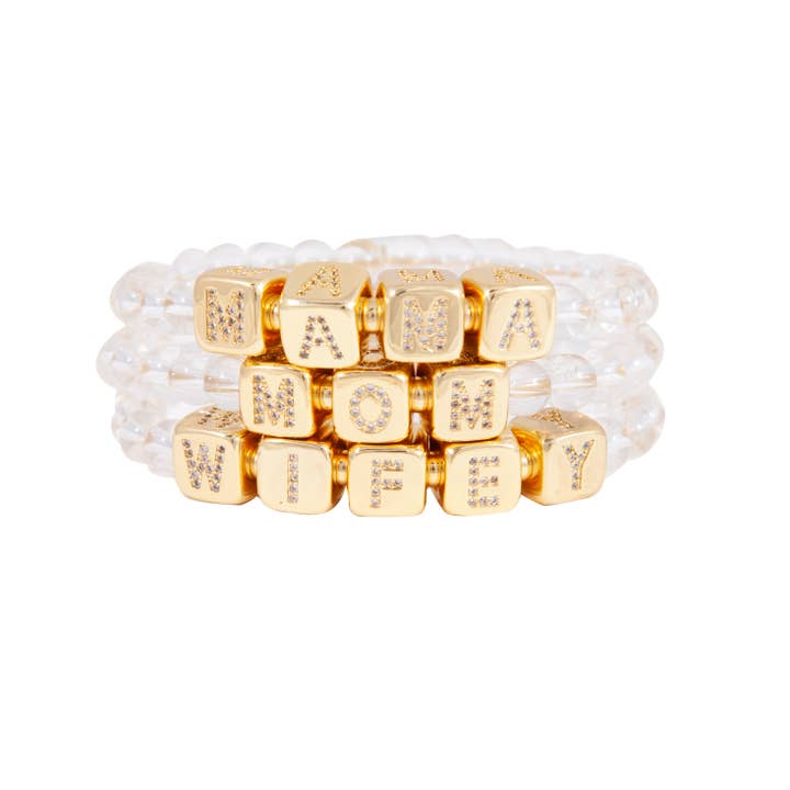 Lucky Star Jewels - Wholesale Beaded Bracelet - Glossy Cz Id Bracelets1