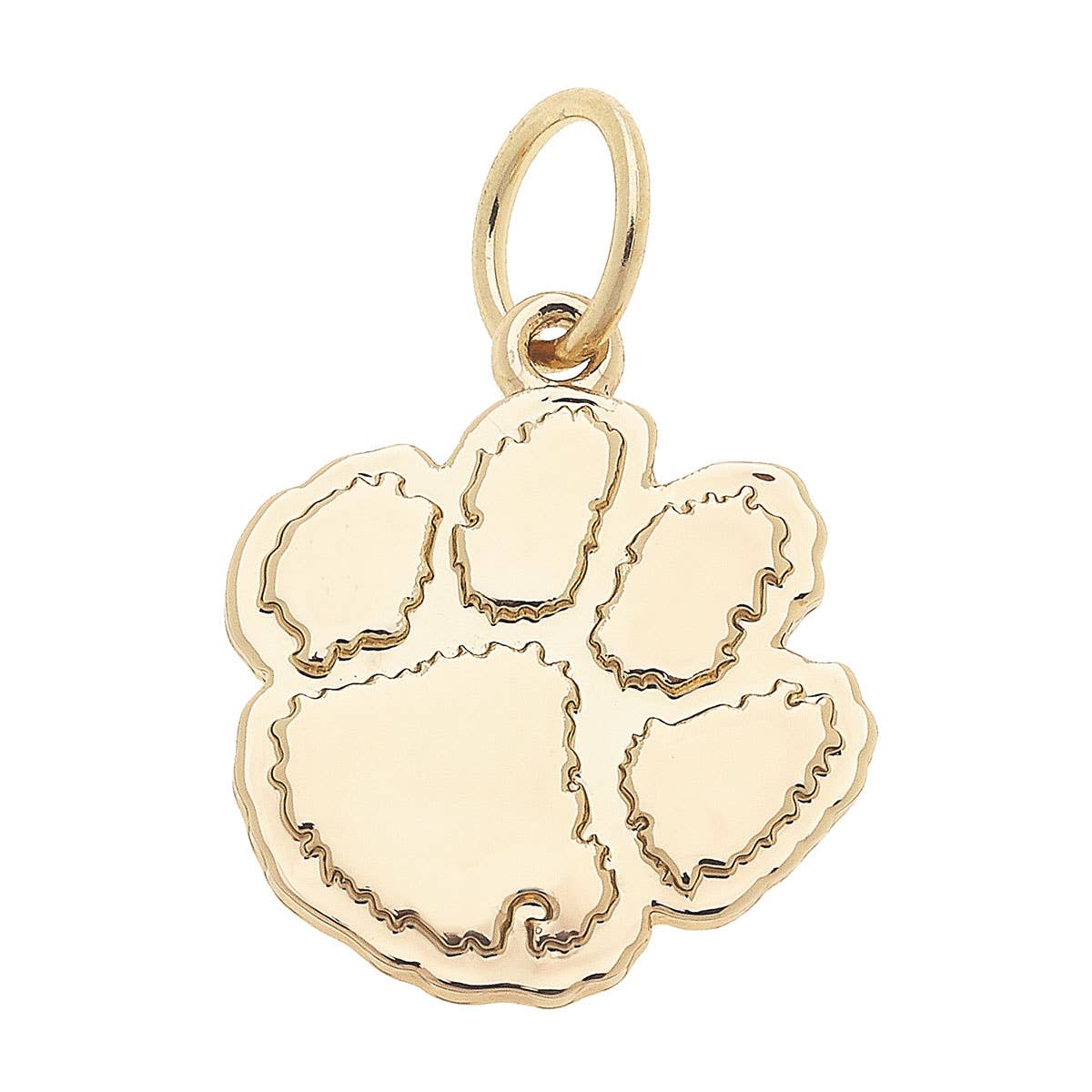 Canvas Style - Wholesale Individual Charm/Pendant - Clemson Tigers Shiny Gold Logo Charm0