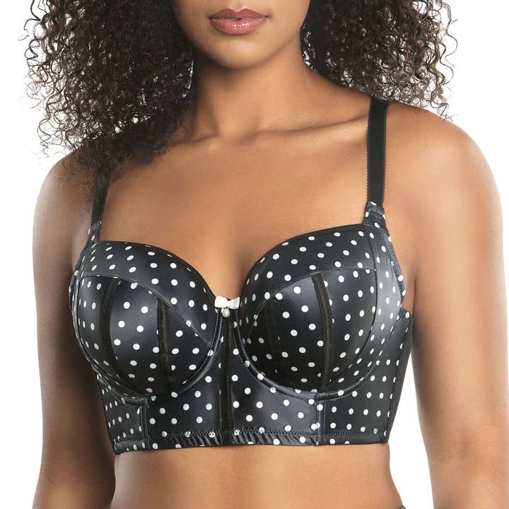 PARFAIT Charlotte Longline 6977 Women's Full Bust Padded Bra - Black Dot for wholesale by PARFAIT