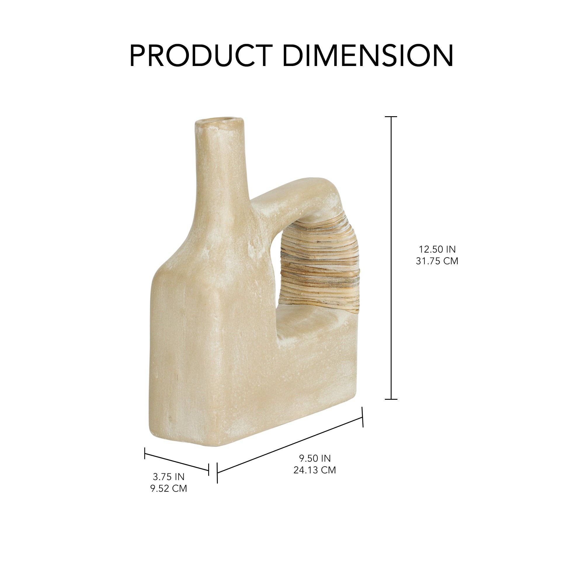 Cream Sarafay Large Ecomix Cane Vase for wholesale on Faire5