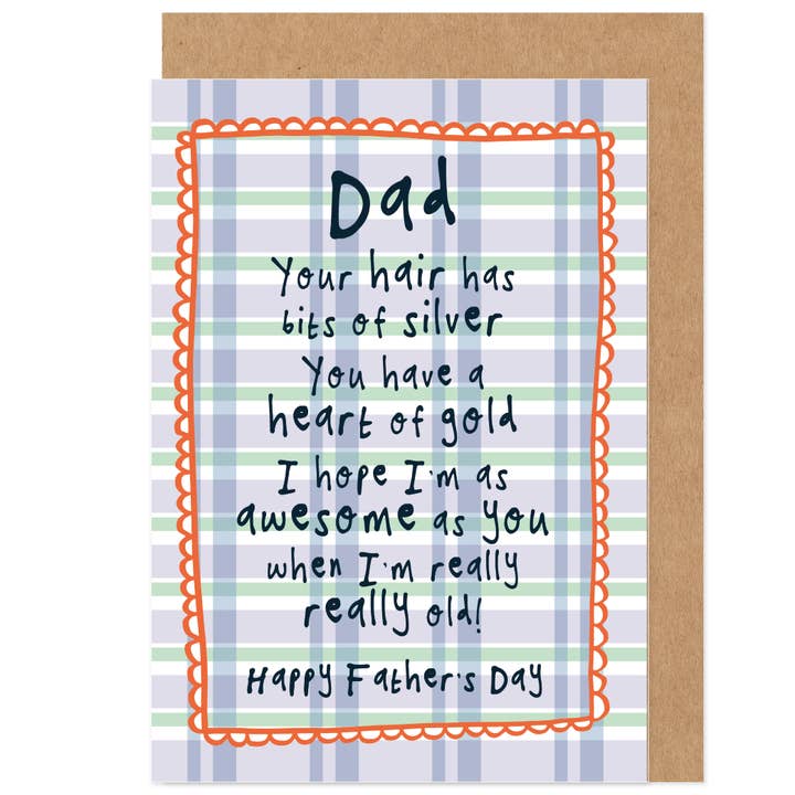 Dad Silver Hair Heart Of Gold Funny Father's Day Card for wholesale by Bow & Bell