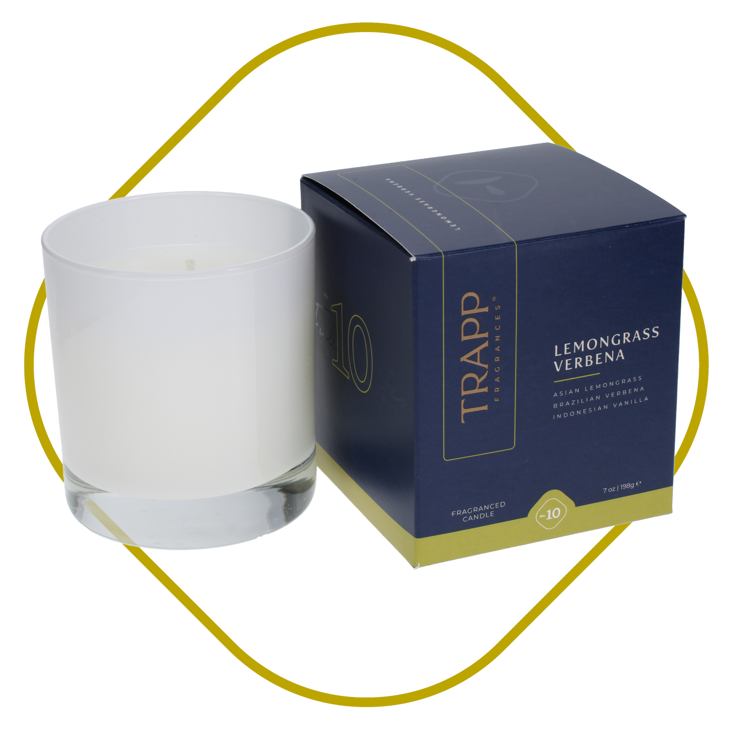 TRAPP Fragrances - Wholesale Jar/Filled Candle - No. 10 Lemongrass Verbena 7 oz. Candle in Signature Box6