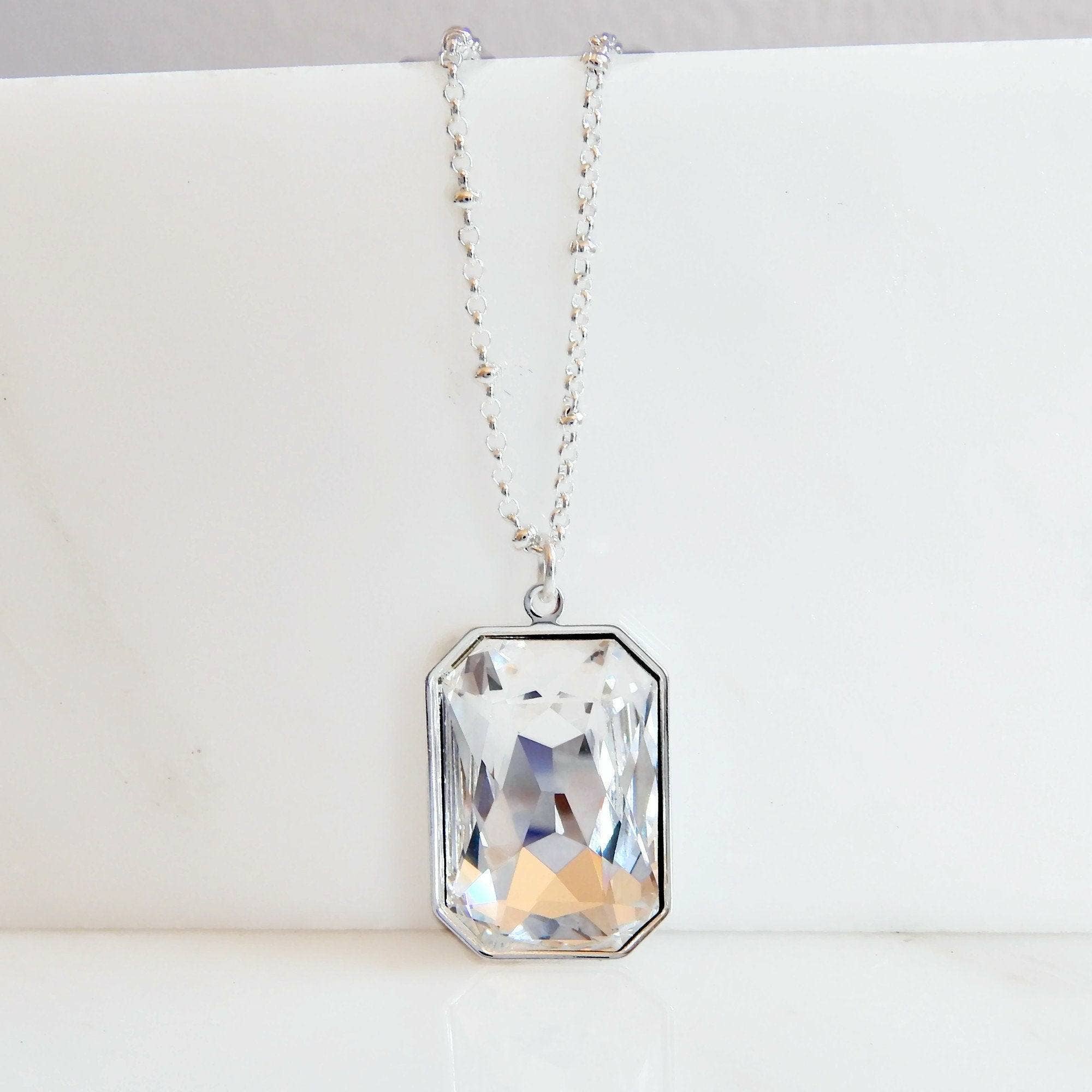 Love Your Bling® - Wholesale Pendant/Charm Necklace - Large clear crystal pendant1