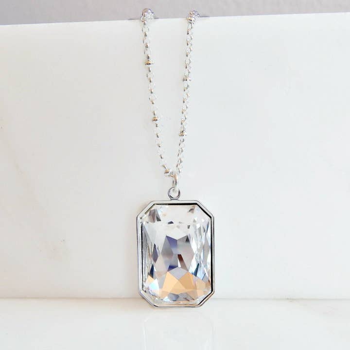 Love Your Bling® - Wholesale Pendant/Charm Necklace - Large clear crystal pendant1
