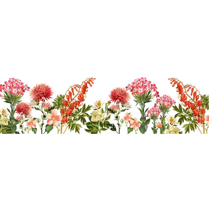 Bordo autoadesivo «flower garden» rosso/verde per la vendita all'ingrosso da parte di anna wand