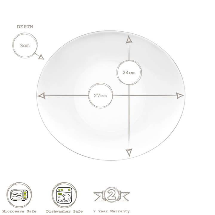 Rinkit Ltd - Wholesale Dinner Plate - Bormioli Rocco Prometeo Dinner Plate - 27 x 24cm2