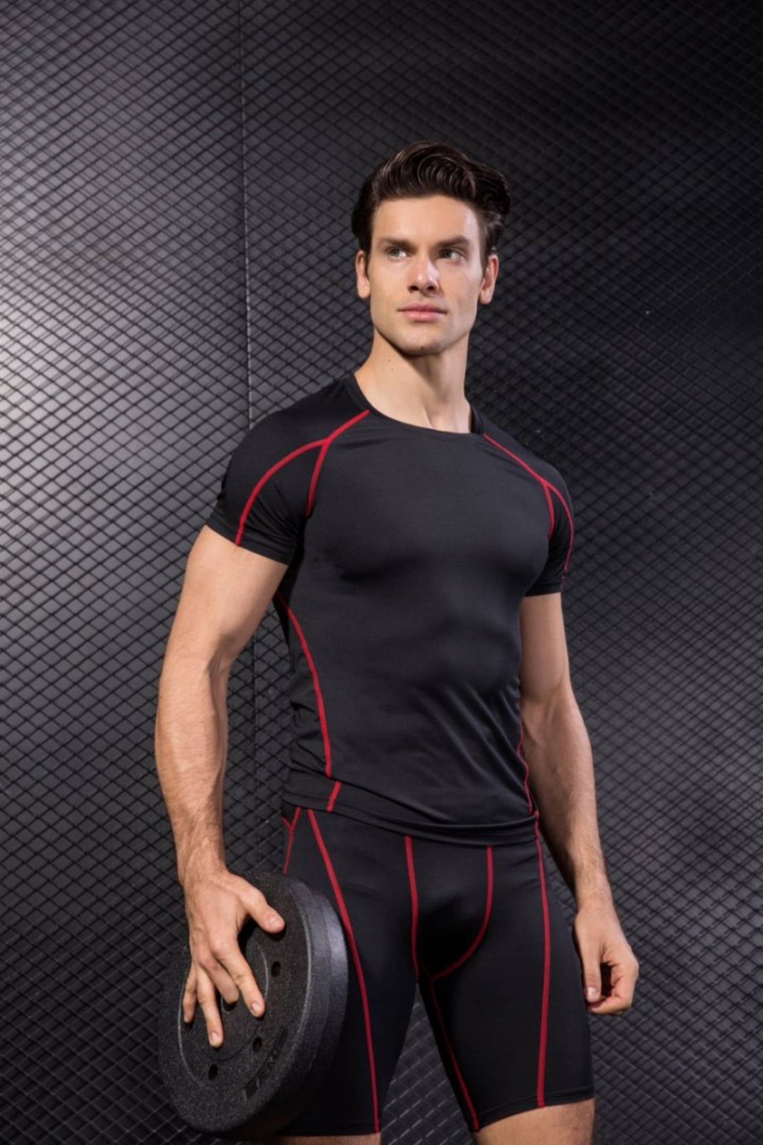 Active by Anna-Kaci - Wholesale Athletic Top - Men's - Men's Compression Short Sleeve Athletic T-Shirt17