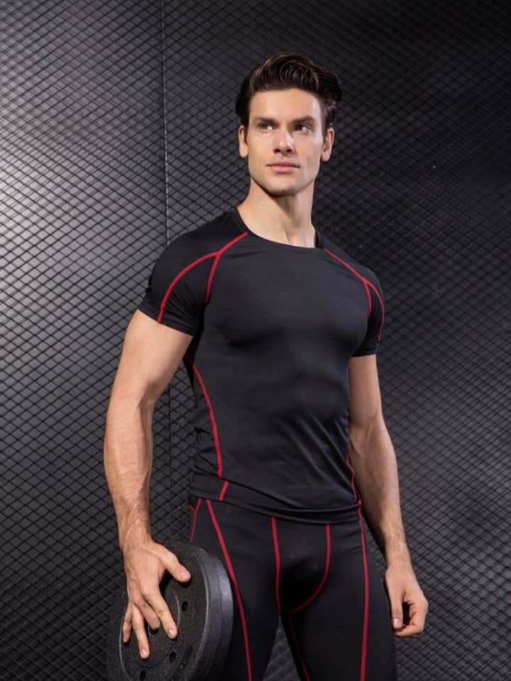 Active by Anna-Kaci - Wholesale Athletic top – men's - Men's Compression Short Sleeve Athletic T-Shirt17