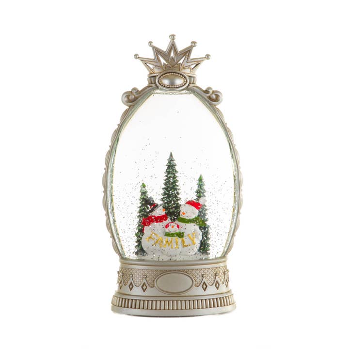 Starlight Collection - Wholesale Snow Globe - Musical Silver LED Snowman Family Snow Globe1