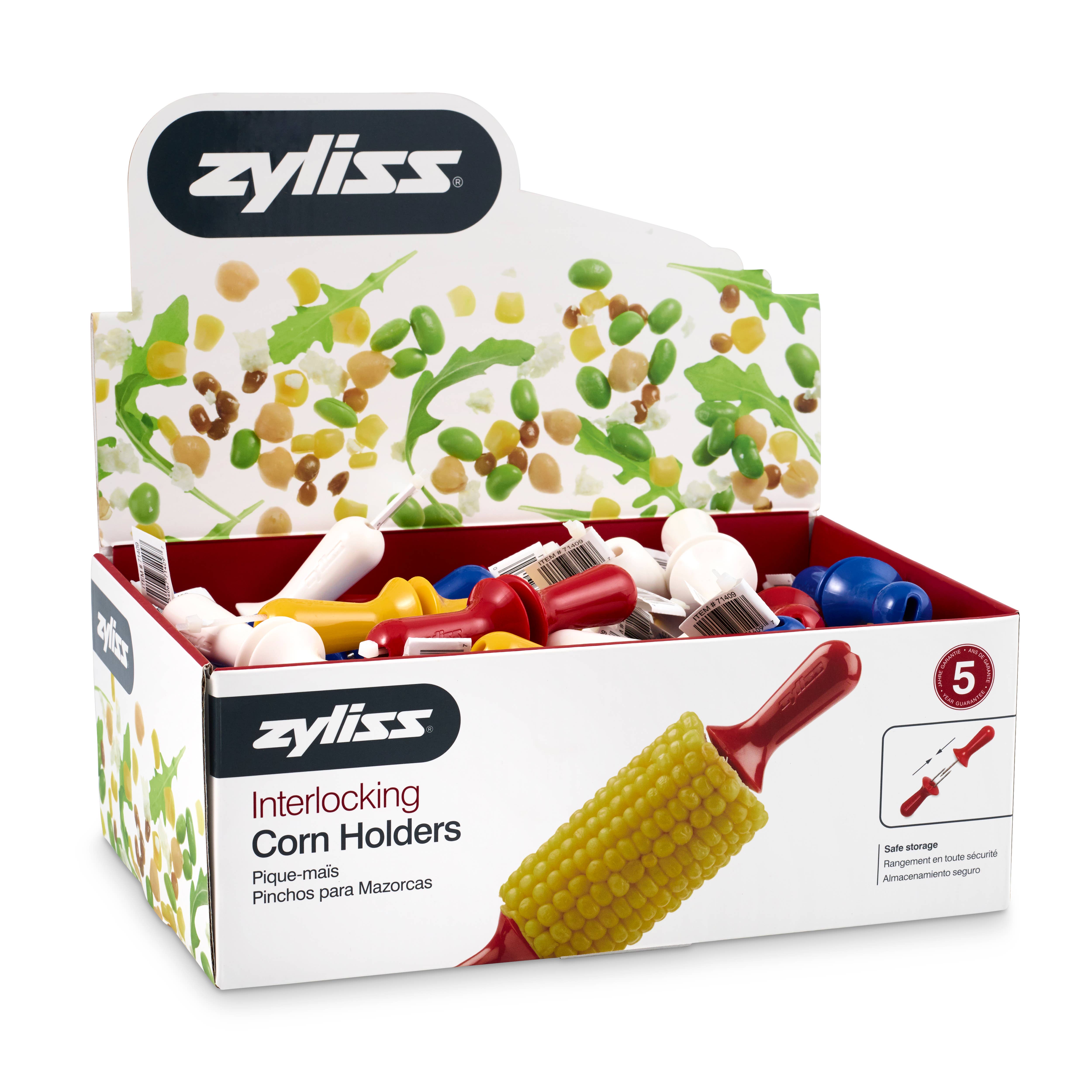 DKHB [Zyliss, Cole & Mason, Swissmar, AdHoc, Ken Hom] - Wholesale Corn Holders/Tools - Zyliss Corn Holder CDU (Counter Display Unit)0