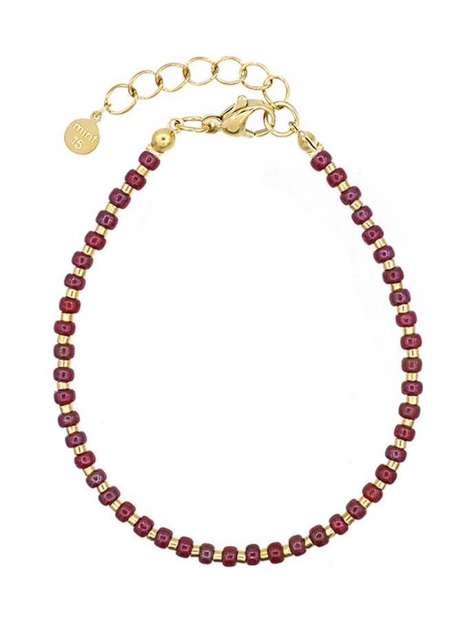 Gepunktetes Armband - Glänzendes Burgunderrot für den Großhandel von Mint15