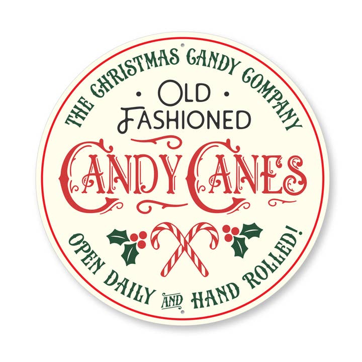 Håndrullet Candy Cane Factory Sign for engroshandel hos Lizton Sign Shop, Inc