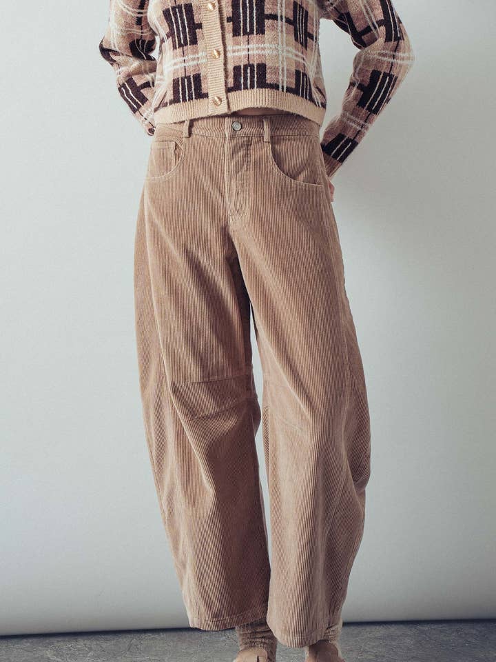 Inseam Stitch Detail Corduroy Barrel Jeans and other Purchase Wholesale trouser. Free Returns & Net 60 Terms on Faire trending on Faire.