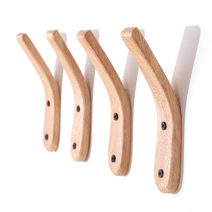 Woody 6 wall hook with a natural design in natural wood for wholesale by PAVAO STUDIO