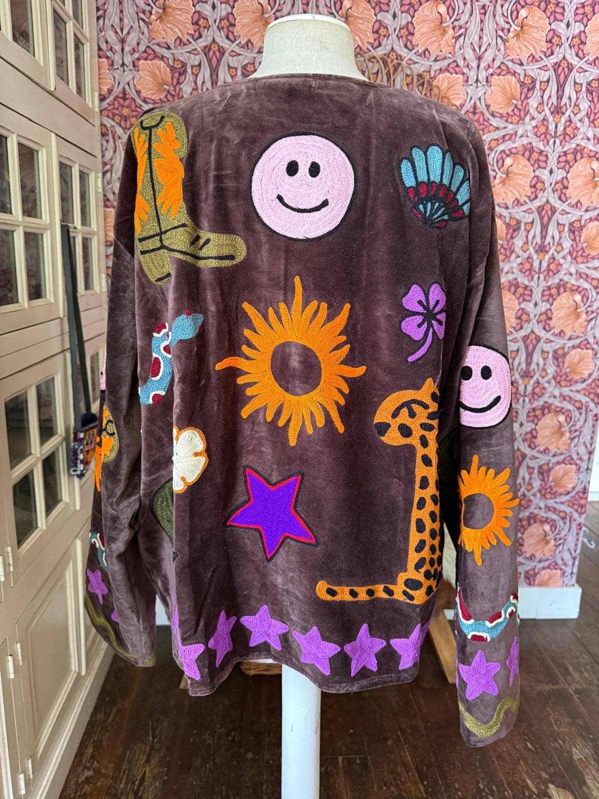 ToutVintage - Wholesale Jacket - Women's - Velvet embroidery Ella jacket brown0