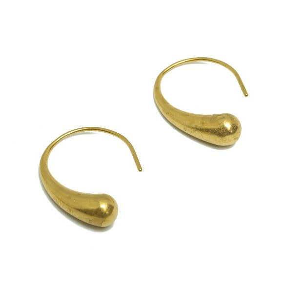 Modern Madini – Brincos de argola por atacado – Aros de latão de gota grossa0