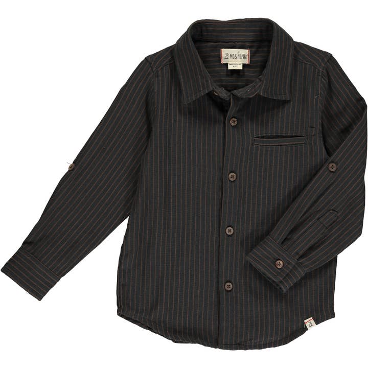 ATWOOD Woven shirt BLACK STRIPE for wholesale by Me & Henry