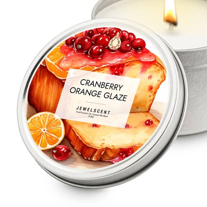 Candela per gioielli in latta con glassa al mirtillo rosso da 5,5 once per la vendita all'ingrosso da parte di JewelScent