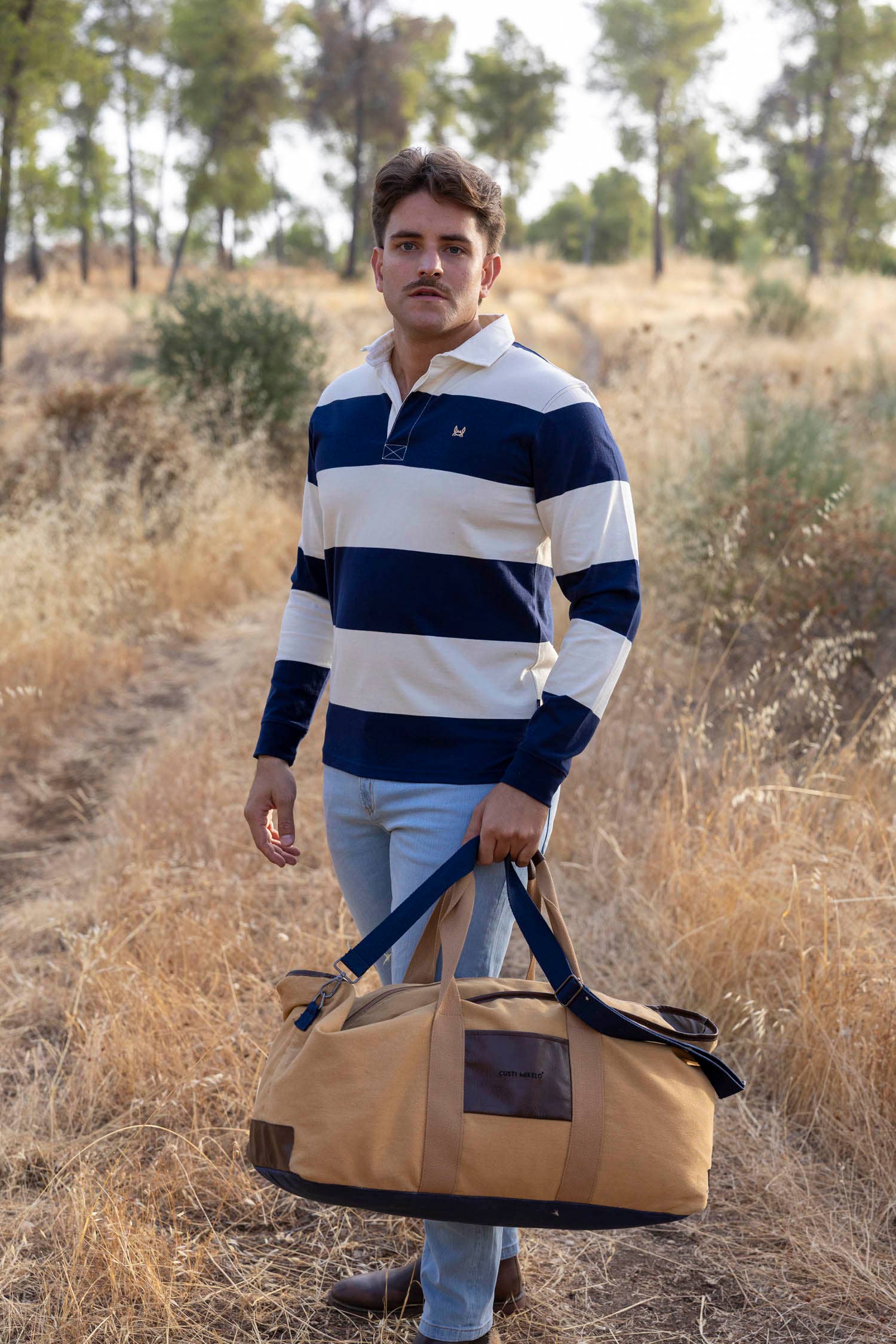 Custi Mikelo: Made in Spain - Wholesale Polo - Men's - Rugby Polo | Navy & Cream1