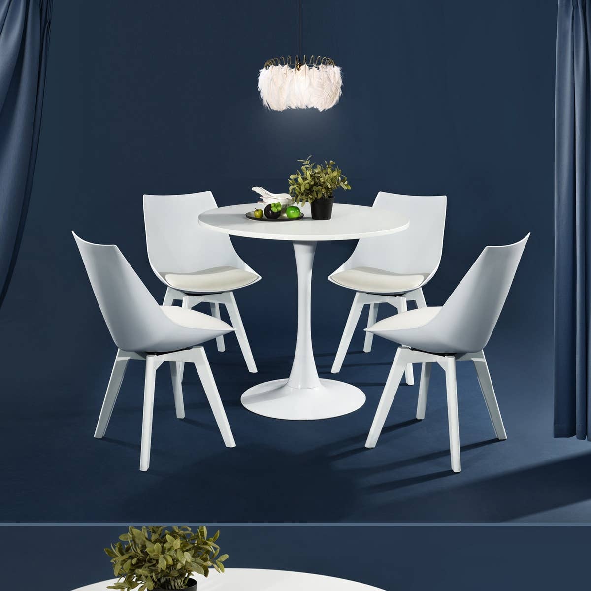 39F Inc. - Wholesale Side Table - 31.5'' Round Dining Table White/Black7
