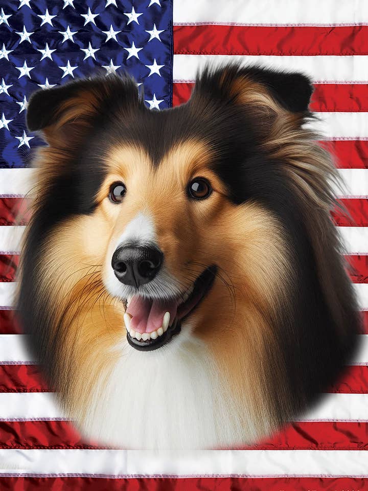 Collie Sable - Bandiera da giardino Patriotic III per la vendita all'ingrosso da parte di Best of Breed Products