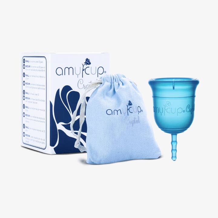 AmyCup Crystal S - liten menskopp i kristallklart silikon för wholesale av AmyCup