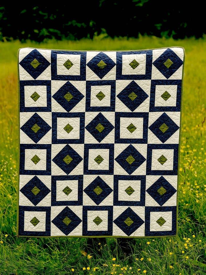 Modern Quilt Pattern, Midnight Meadow for wholesale by HBL Designs/Handwoven By Leah