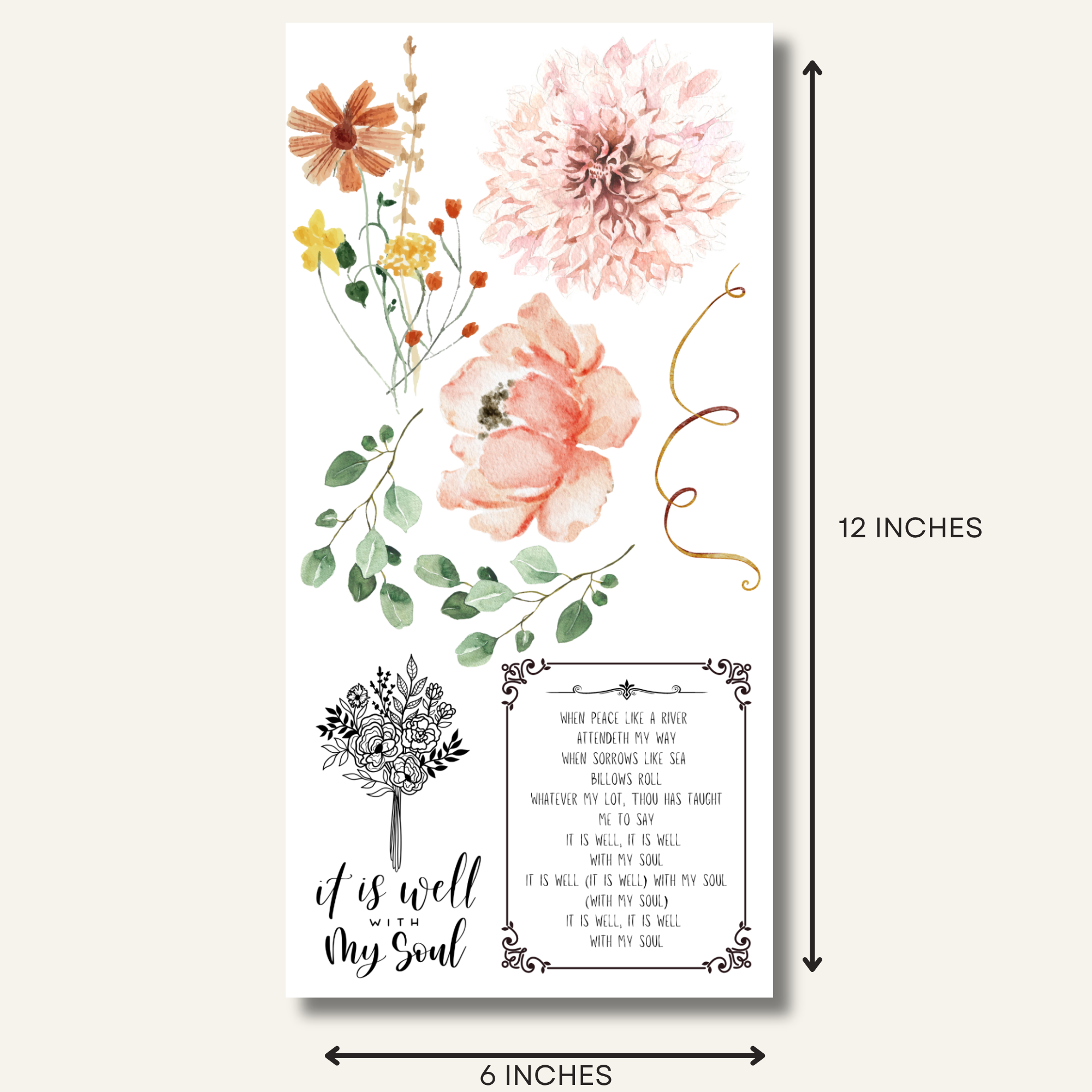 Christian Craft Paper - Wholesale Crafts, Hobbies & DIY - It Is Well | Rub On Transfer | Floral  | Decals For Crafts3
