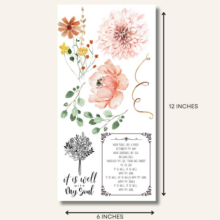 Christian Craft Paper - Wholesale Crafts, Hobbies & DIY - It Is Well | Rub On Transfer | Floral | Decals For Crafts3