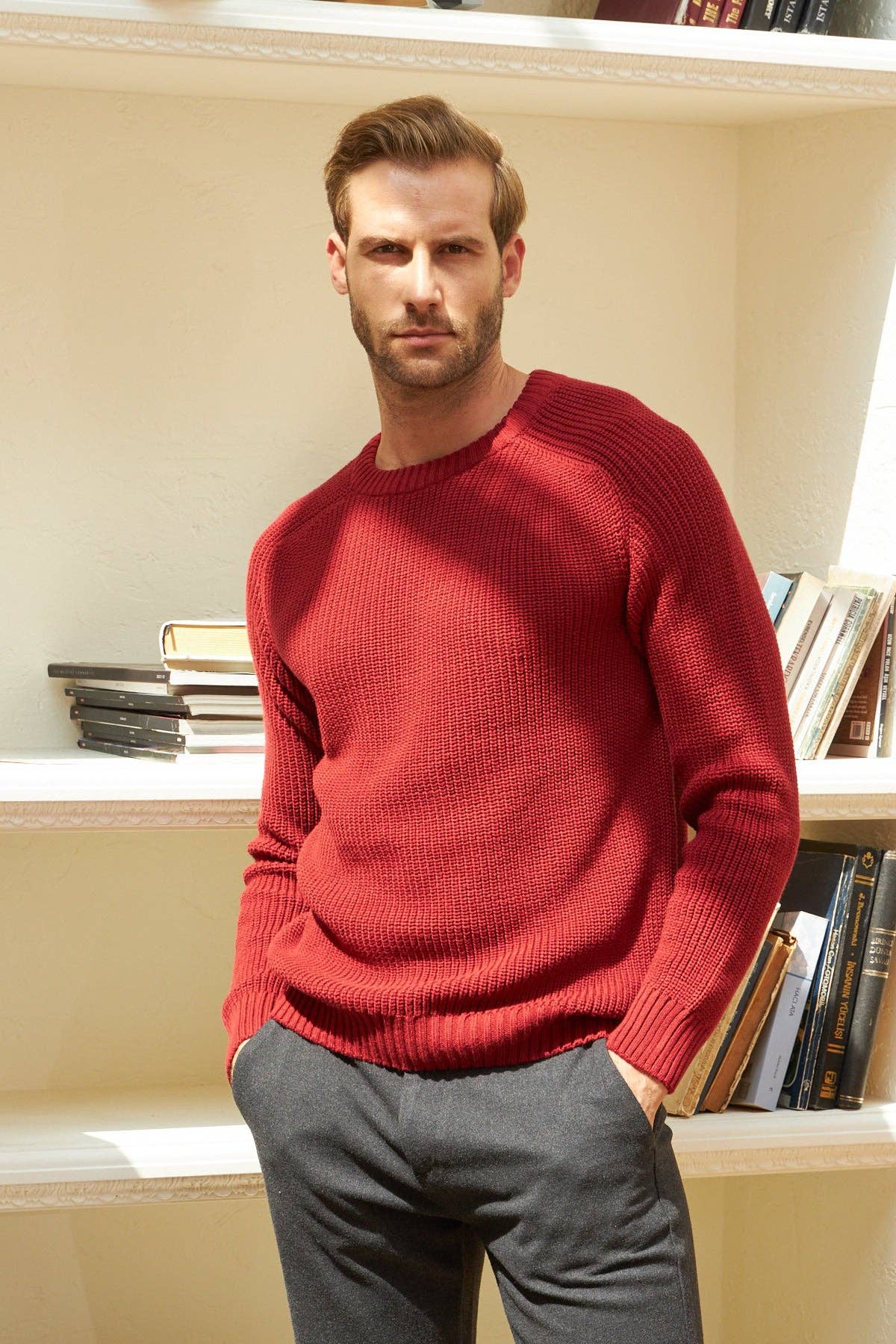 Wear Sierra - Wholesale Knit Sweater - Men's - Men's Long Sleeve Crewneck Mid-Weight Pullover Sweater8