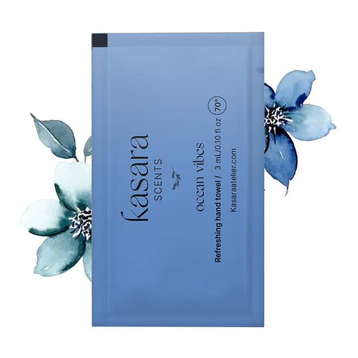 Ambiance océanique, lingettes parfumées 60pcs poivre rose et citron pour la vente par Kasara Atelier