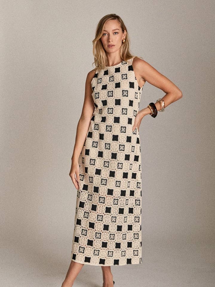 Crochet Patchwork Sleeveless Dress for wholesale by English Factory