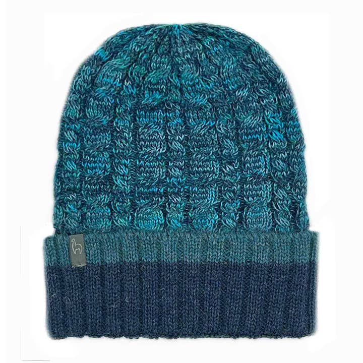 Alpaca Beanie - Flettet - Ocean Drift for engroshandel hos Shupaca Alpaca