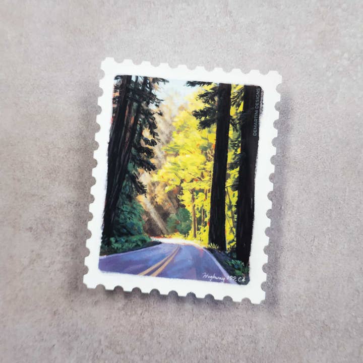 Autocollant en vinyle Coucher de soleil sur séquoia pour la vente par DeMartini Designs